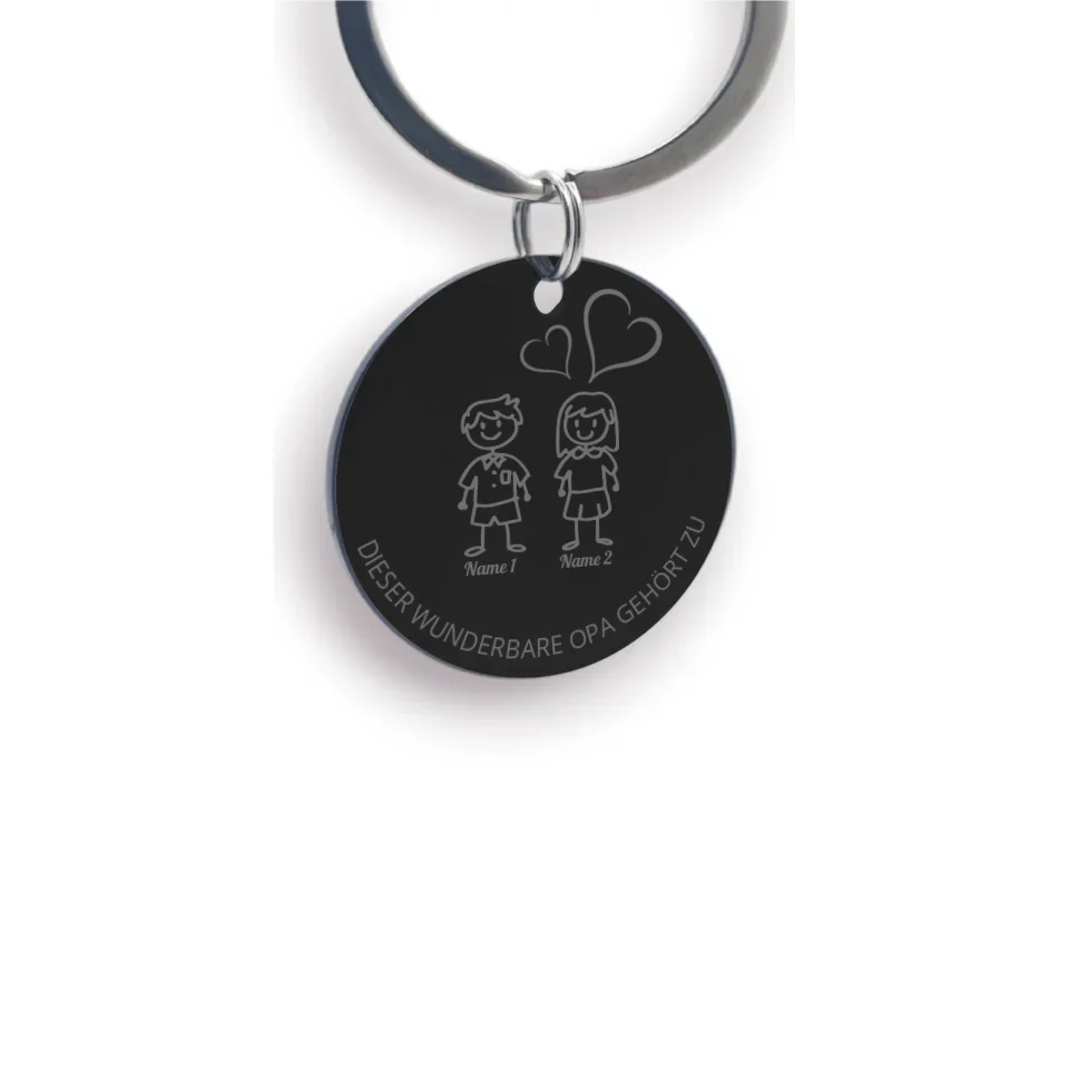 Edelstahl Anhänger Rund 30mm Schwarz eine Seite